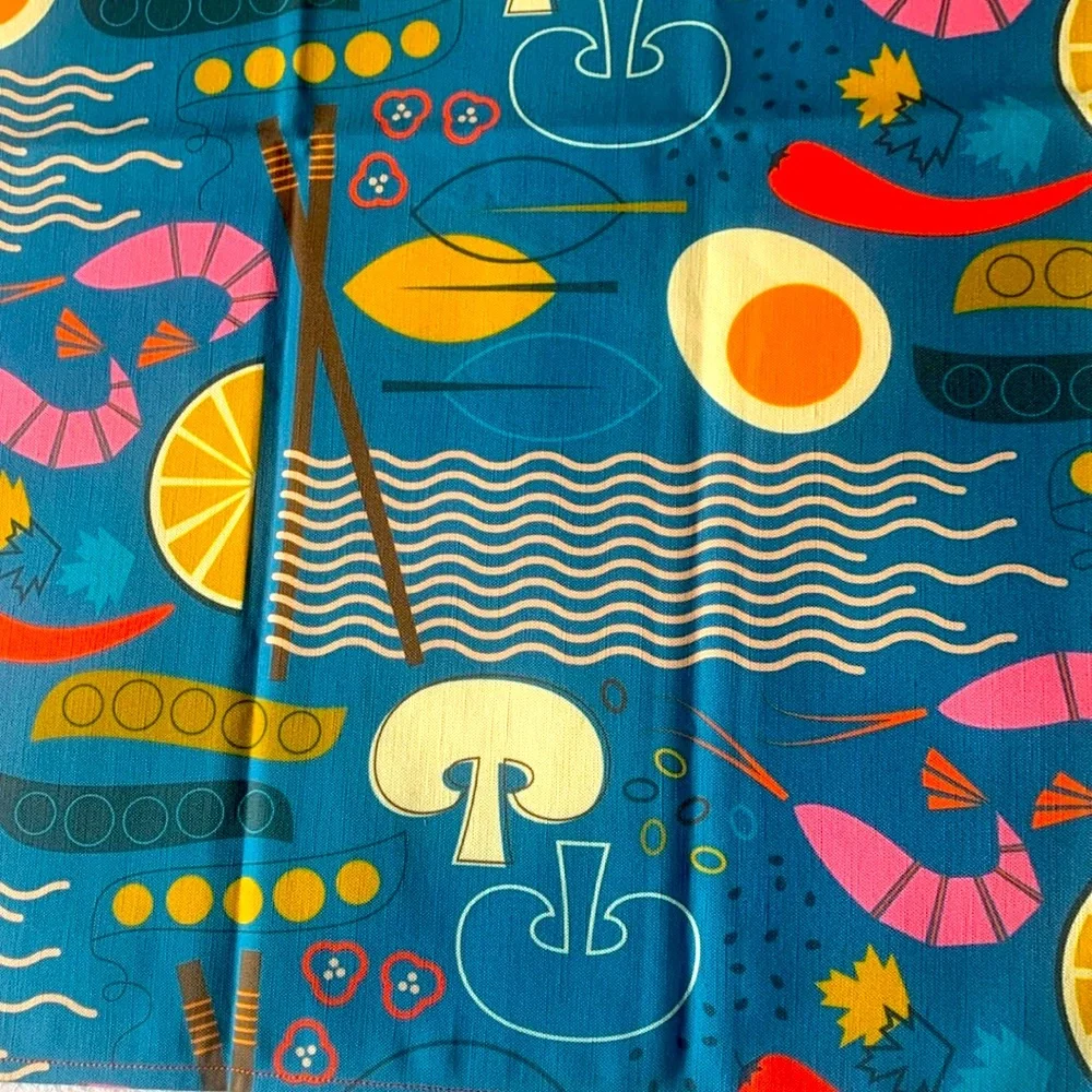 NEW mid century modern style sushi tea towel 16x24  Heavy duty cotton canvas